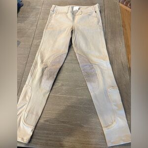 Beige Equestrian Knee Patch Riding Breeches
